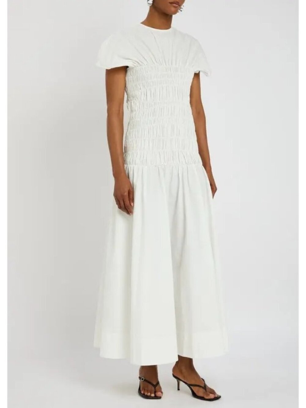 Clea Peira Cotton Poplin Midi Dress White Size XS NWT